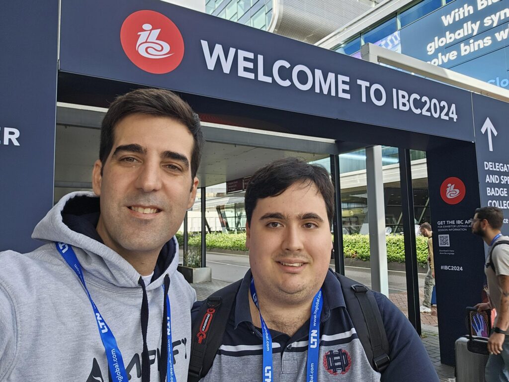 Aaron Lopez and Oriol Egea at IBC 2024 during the first day of the show